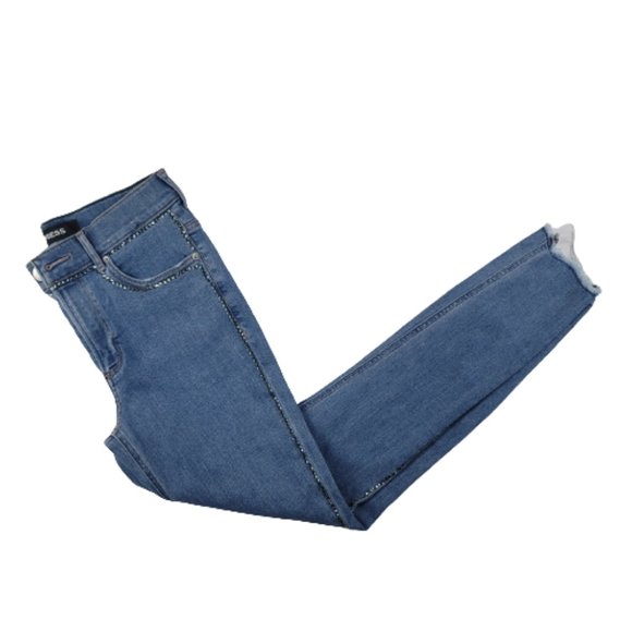 Express High Waisted Embellished Stripe Stretch Ankle Leggings Jeans - Picture 11 of 15